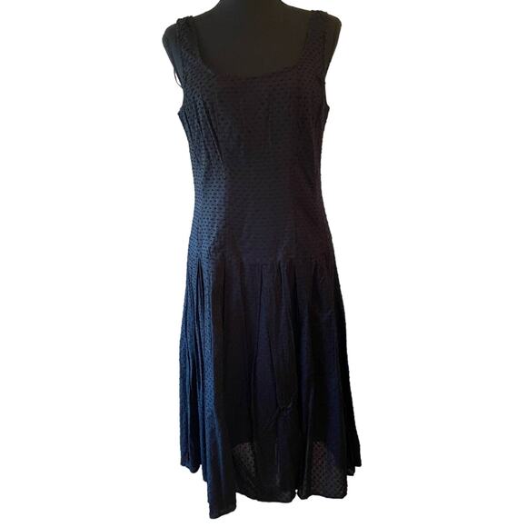 SANDRA DARREN Sleeveless Black Cotton Dress Size 10 - Picture 1 of 8